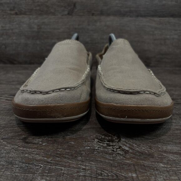 OluKai Puhalu Canvas Shoes Men\'s 11 Beige Canvas Slip On Loafers Casual main image 5